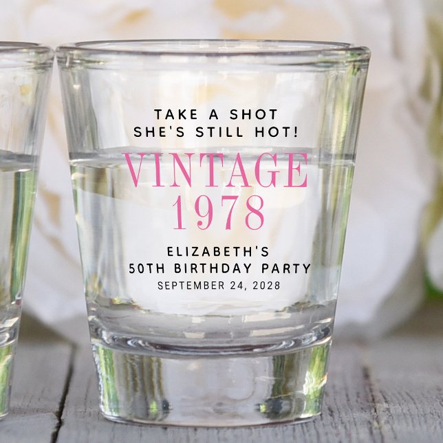 Take a Shot 50th Birthday Party Favour Shot Glass (Creator Uploaded)