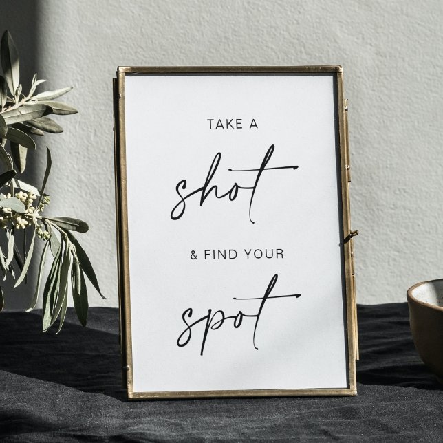 Take a Shot + Find Your Spot | Minimalist Wedding  Poster (Creator Uploaded)