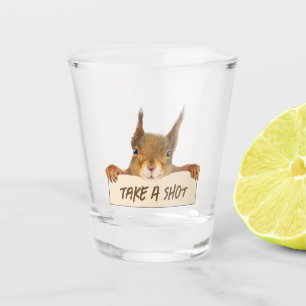 Take A Shot Funny Squirrel Face Customisable Shot Glass