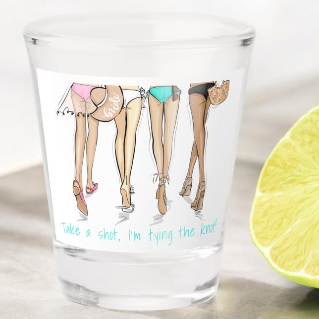 Take a Shot I'm Tying the Knot Bachelorette Bikini Shot Glass (Creator Uploaded)