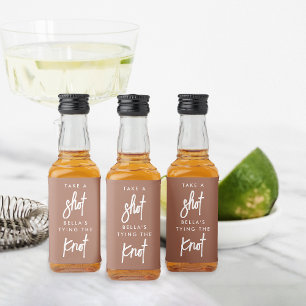 Take a Shot, She's Tying the Knot Bachelorette Liquor Bottle Label