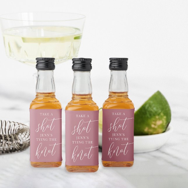 Take a Shot, She's Tying the Knot Bachelorette Liquor Bottle Label (Creator Uploaded)