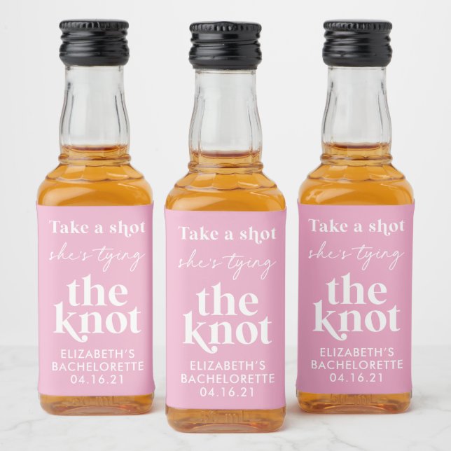 Take a Shot She's Tying the Knot Bachelorette  Liquor Bottle Label (Bottles)