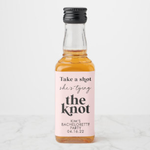 Take a Shot She's Tying the Knot Wedding Favour  L Liquor Bottle Label