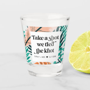 Take a Shot Tropical Beach Wedding Favour Shot Glass