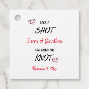 Take A Shot Tying The Knot Personalised Wedding Favour Tags
