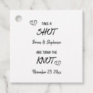 Take A Shot Tying The Knot Personalised Wedding Favour Tags