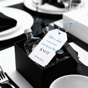 Take a Shot We’re Tying the Knot White & Blue  Gift Tags