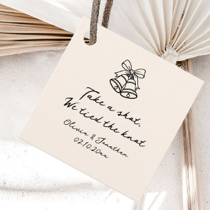 Take a Shot We tied the Knot Hand Drawn Wedding  Favour Tags