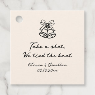 Take a Shot We tied the Knot Hand Drawn Wedding Favour Tags