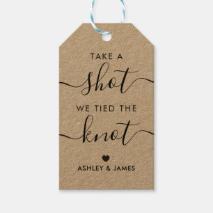 Take a Shot We Tied the Knot Wedding Alcohol Gift Tags