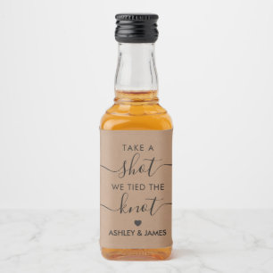 Take a Shot We Tied the Knot Wedding Favour Liquor Bottle Label