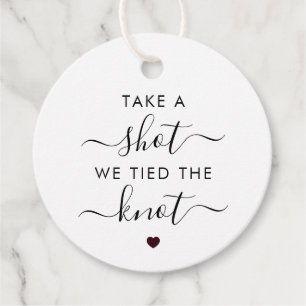 Take a Shot We Tied the Knot Wedding  Favour Tags