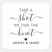 Take a Shot We Tied the Knot Wedding Gift Tag,