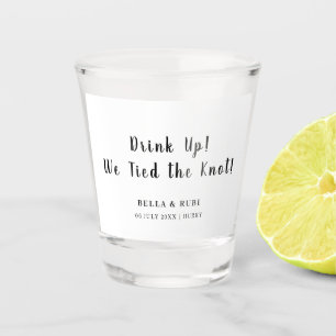 Take a Shot We Tied the Knot Wedding Glass