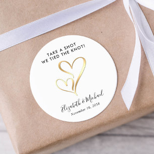 Take a Shot Wedding Favour Classic Round Sticker