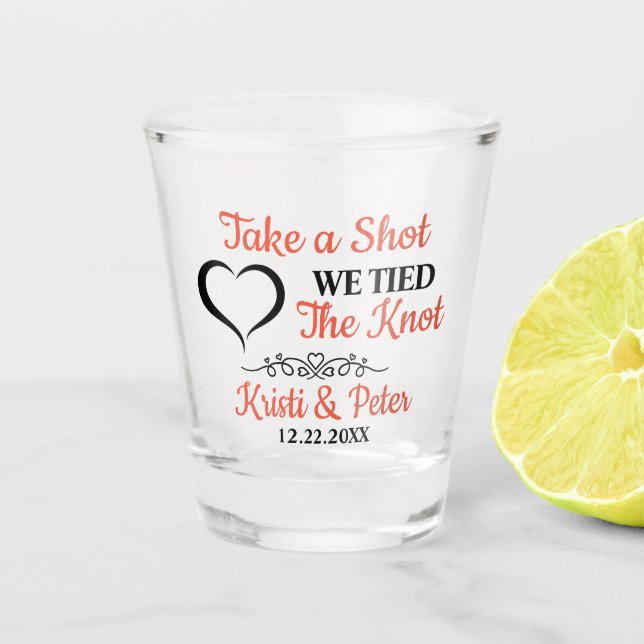 Take A Shot Wedding Toast Glass (Front)