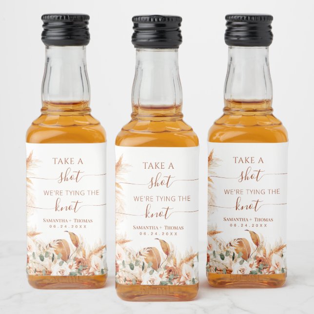 Take A Shot We're Tying The Knot Favour Wedding Liquor Bottle Label (Bottles)