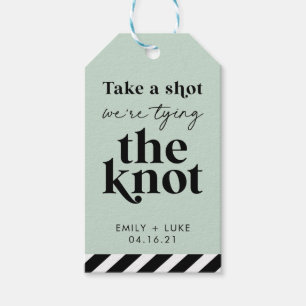 Take a Shot We're Tying the Knot Wedding Favour Gi Gift Tags