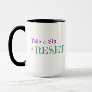 Take a Sip & Reset Mug – Motivational Check List
