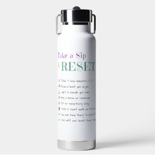 Take a Sip & Reset Mug – Motivational Check List Water Bottle