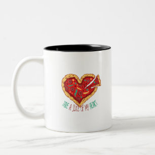 Take a Slice of my Pizza Heart Two-Tone Coffee Mug