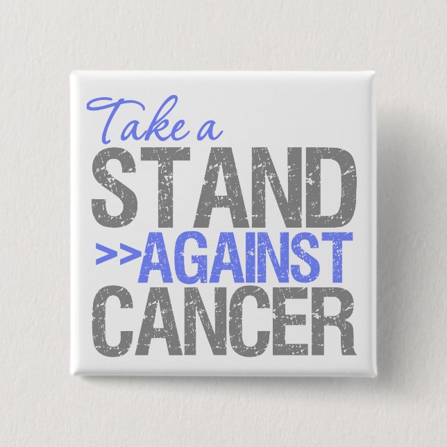 Take a Stand Against Cancer - Oesophageal Cancer 15 Cm Square Badge (Front)