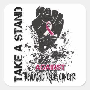 Take a Stand Against Head Neck Cancer Square Sticker