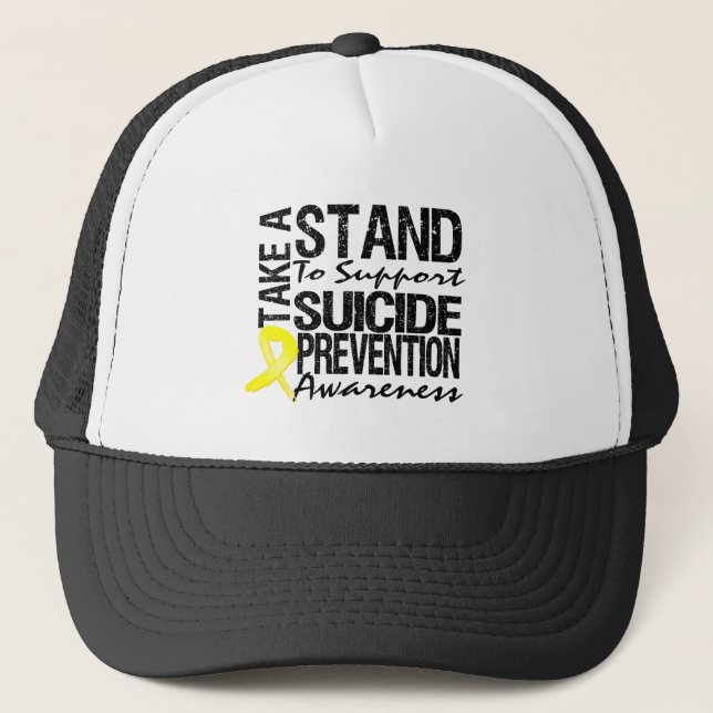 Take A Stand To Support Suicide Prevention Trucker Hat (Front)