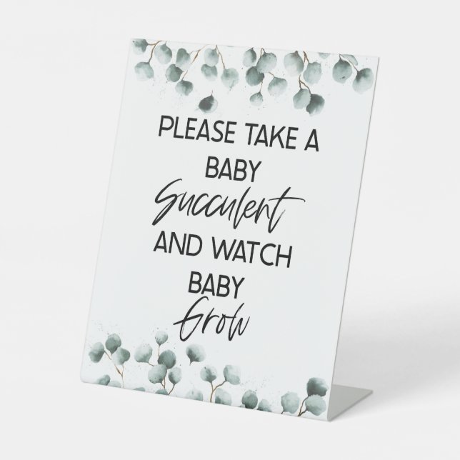 Take A Succulent Baby Shower Favour Sign (Front)