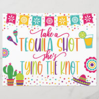 Take a Tequila Shot She's Tying the Knot Sign