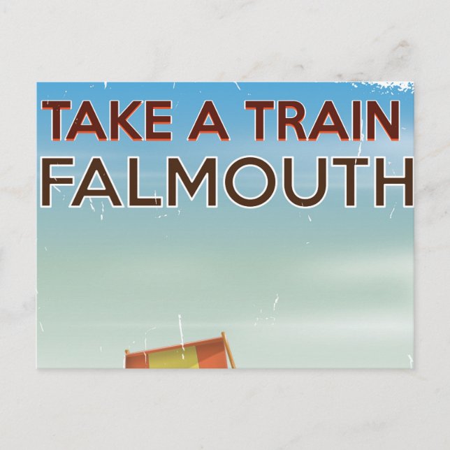 Take a Train Falmouth Cornwall holiday poster Postcard (Front)