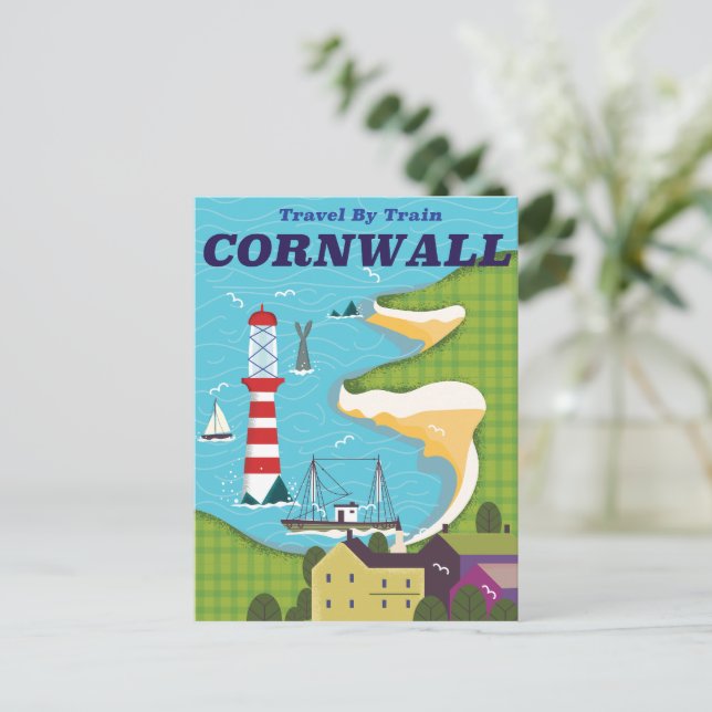 Take a train to Cornwall Postcard (Standing Front)