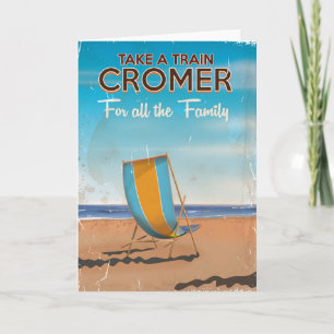 Take a Train to Cromer travel poster. Holiday Card
