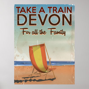 Take a Train to Devon vintage travel poster. Poster