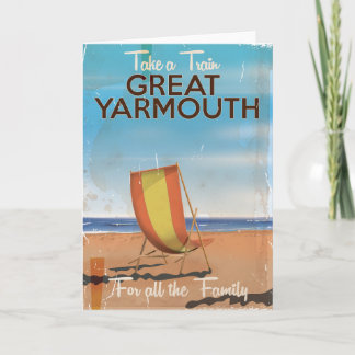 Take a Train to Great Yarmouth travel poster. Holiday Card