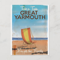 Take a Train to Great Yarmouth travel poster.