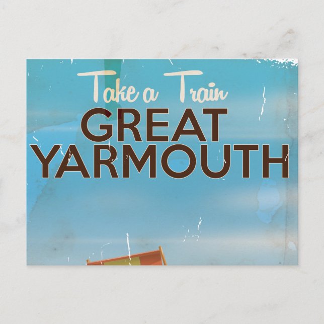 Take a Train to Great Yarmouth travel poster. Postcard (Front)
