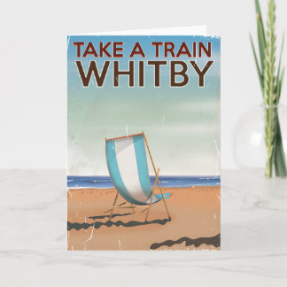 Take a train to Whitby vintage travel poster Holiday Card