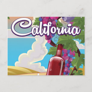 Take a Trip! California vintage wine travel poster Postcard