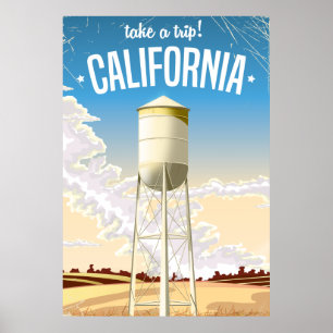 Take a Trip Retro California travel poster