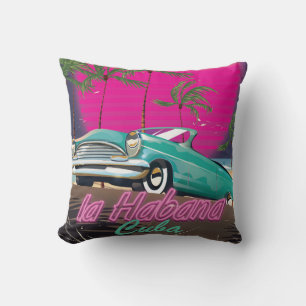 Take a Trip to Cuba reto 1985 poster Cushion