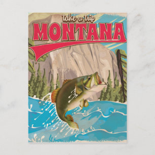 Take a trip - Vintage montana travel poster Postcard