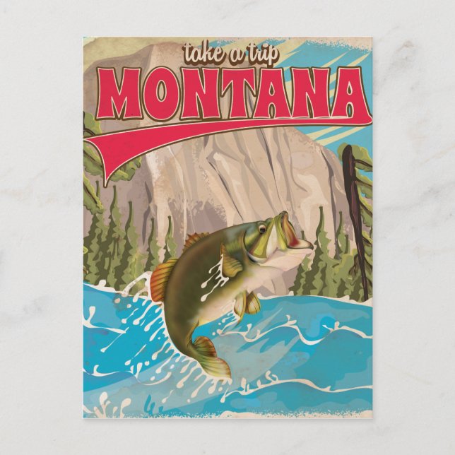 Take a trip - Vintage montana travel poster Postcard (Front)