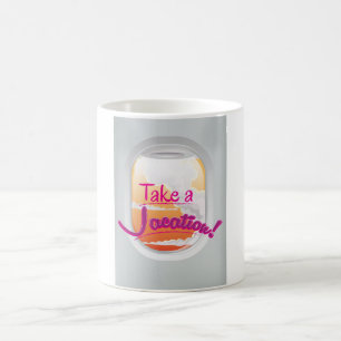 Take a Vacation airline window poster Coffee Mug