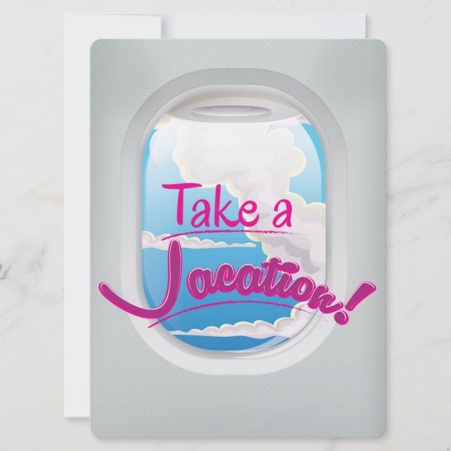 Take a Vacation airline window poster Invitation (Front)