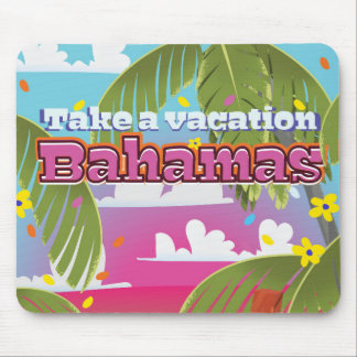 Take a Vacation! Bahamas cartoon travel print. Mouse Mat