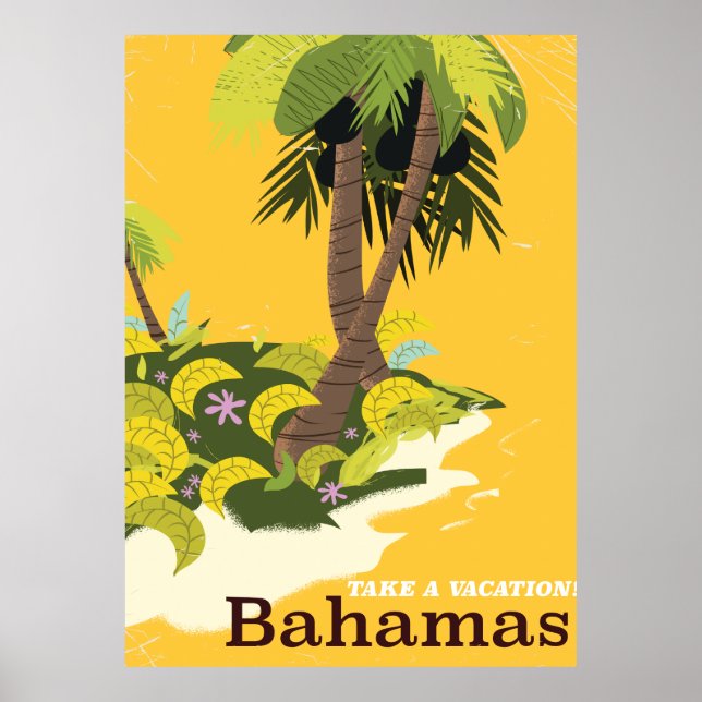 Take a Vacation Bahamas vintage travel poster (Front)