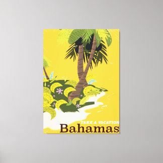 Take a Vacation Bahamas vintage travel poster Canvas Print