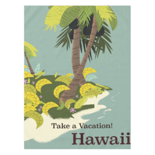 Take a Vacation Hawaii vintage travel poster Tablecloth